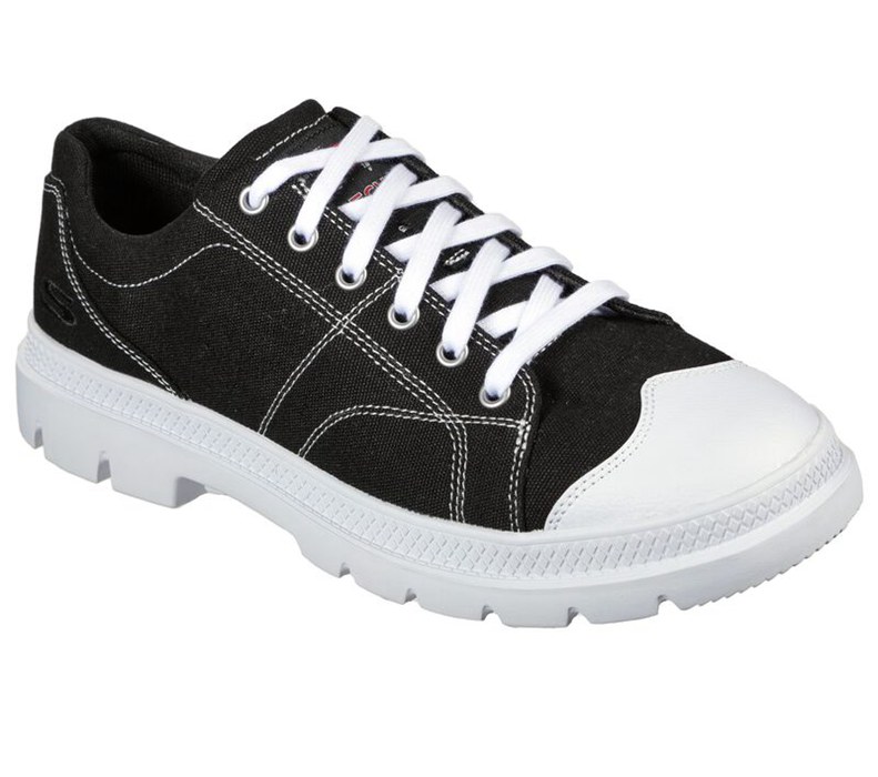 Skechers Herr Svarta Snörskor - Relaxed Fit: Roadout - Alero - Sverige (MUWPF-4753)